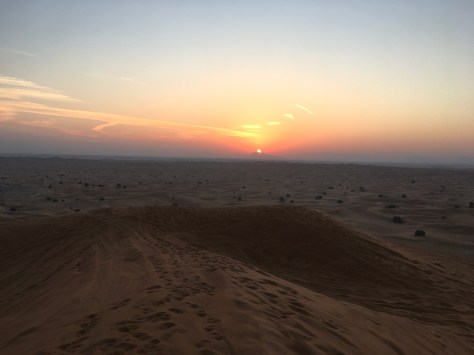 Dubai, sunrise in the desert